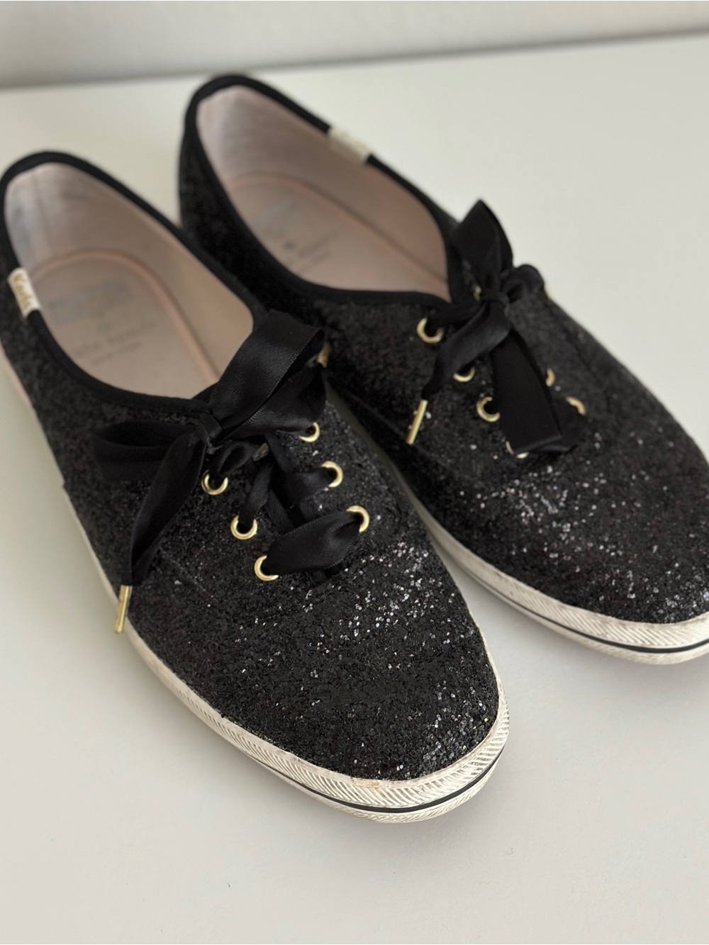 Kate Spade Black Glitter Keds